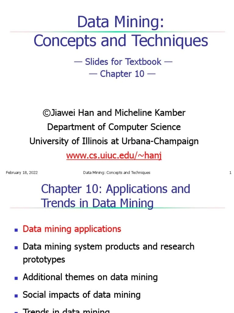 Data Mining Concepts And Techniques | PDF | Dependent And Independent Variables | Regression ...