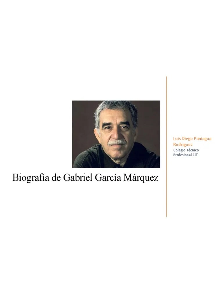 Biografía Gabriel García Márquez | PDF | Gabriel García Márquez