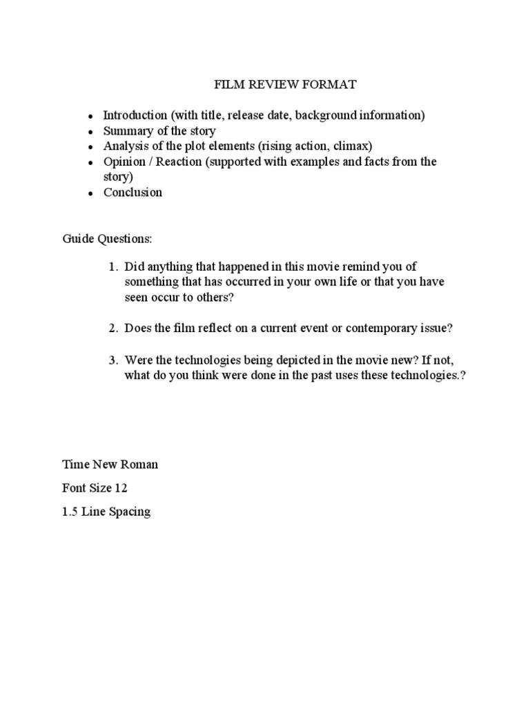Film Review Format | PDF