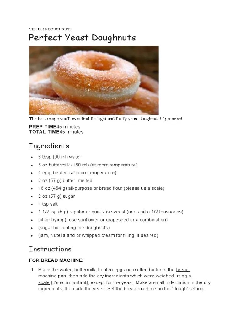 Perfect Yeast Doughnut | PDF | Breads | Dough