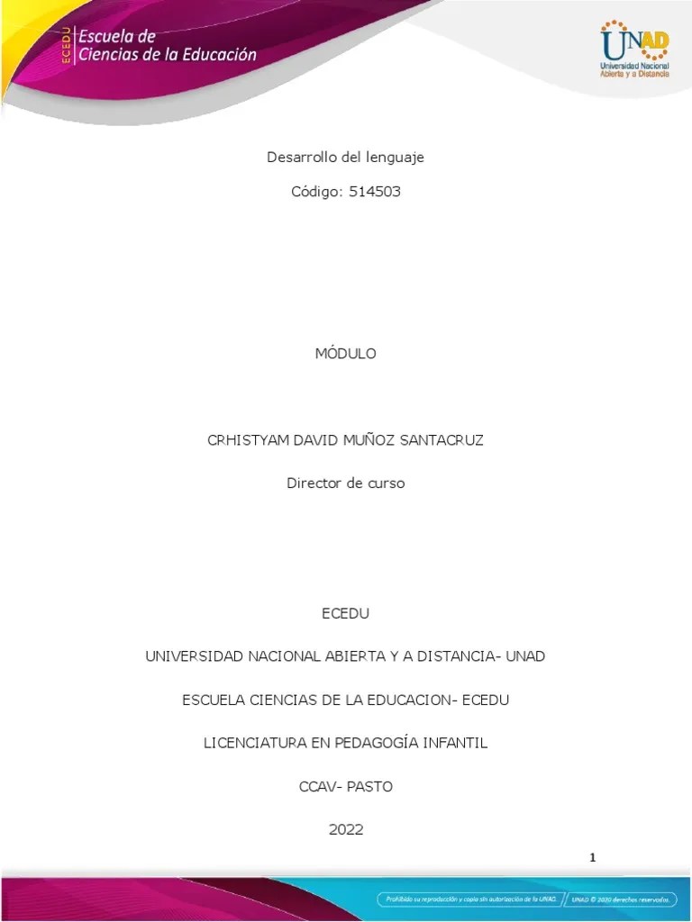 Módulo Desarrollo Del Lenguaje | PDF | Aquisición De Idioma | Comunicación