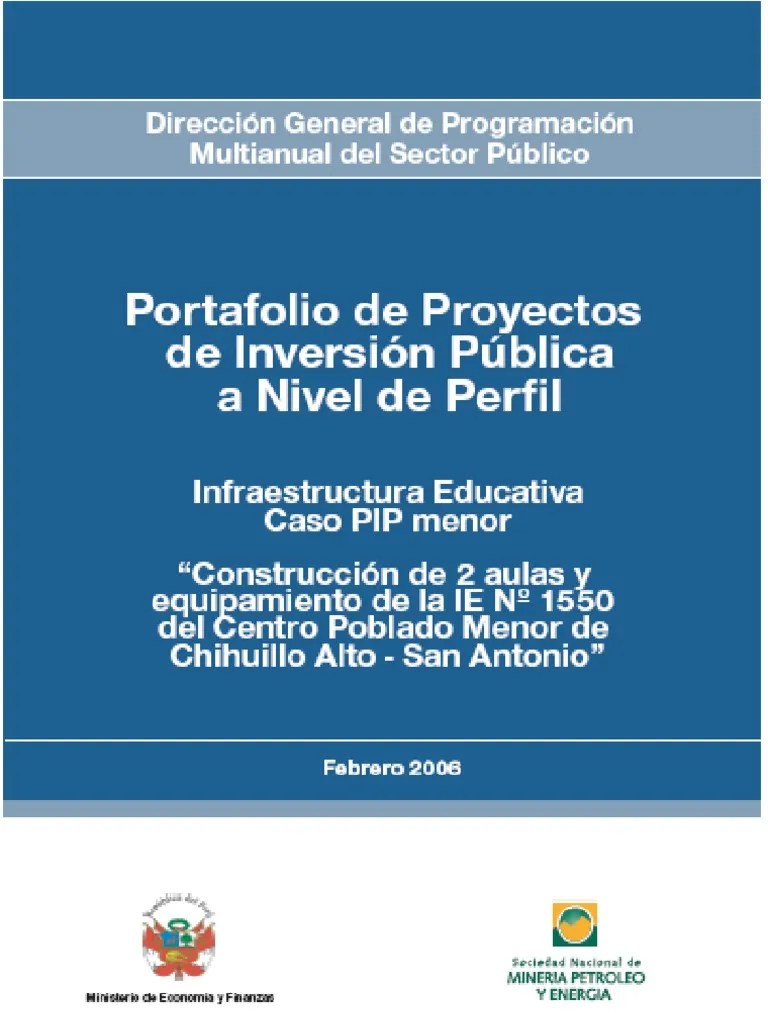 Ejemplo PIP Menor Educación | Minería | Economias | Prueba Gratuita De 30 Días | Scribd