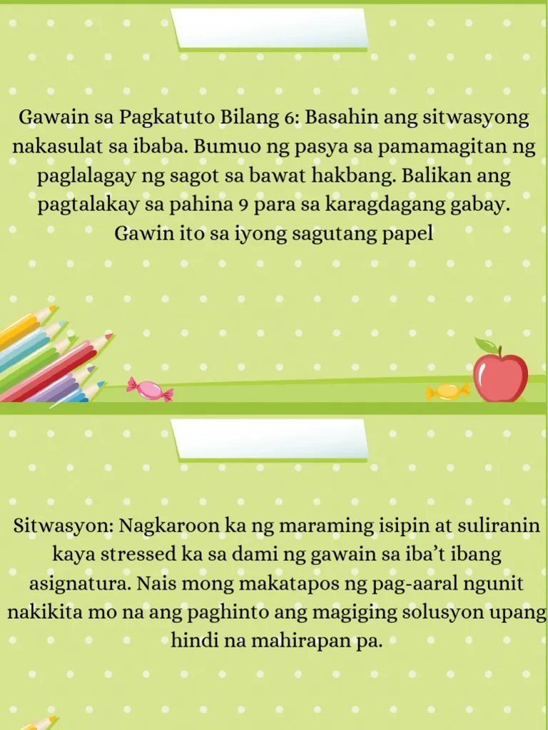 Esp7 Gawain Sa Pagkatuto Bilang 6 (Week 2) | PDF