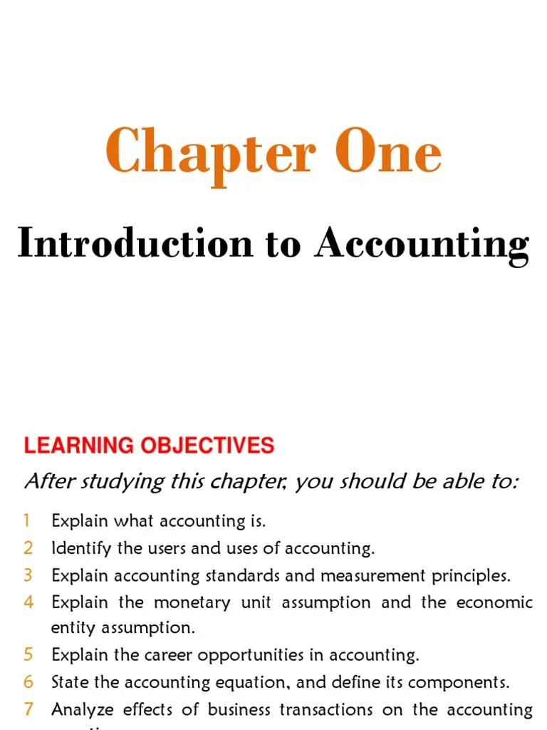 Chapter 1, Fundamentals Of Accounting I | PDF | Equity (Finance ...