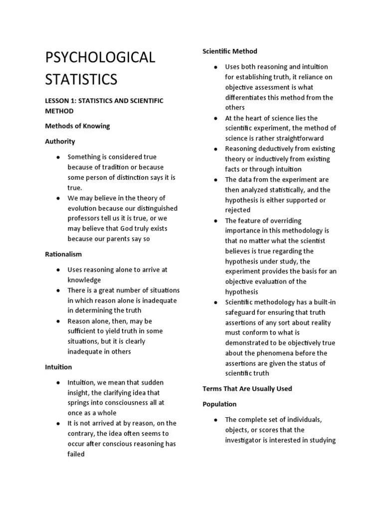Psychological Statistics | PDF | Statistics | Experiment