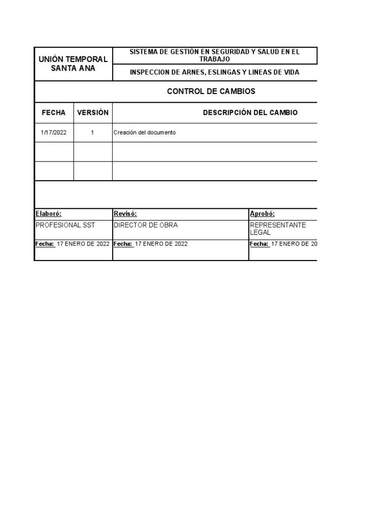 Inspeccion De Arnes, Eslingas Y Lineas De Vida | PDF