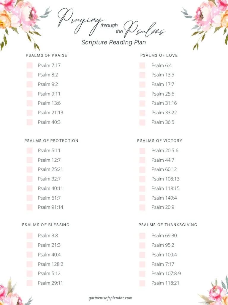 Psalms Scripture Reading Plan | PDF