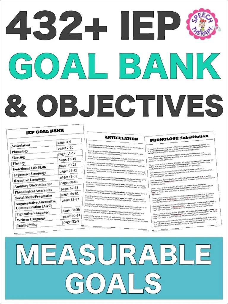 IEP Goal Bank Freebie | PDF | Noun | Object (Grammar)