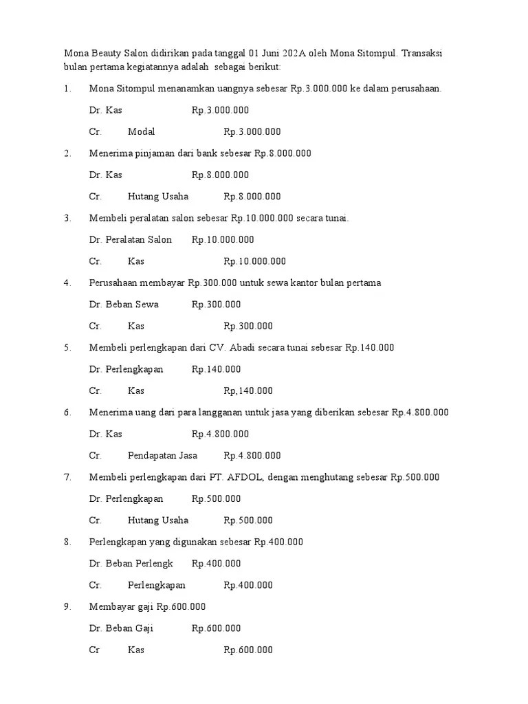 SOAL LATIHAN AKUNTANSI DASAR SOAL 2 Dan JAWABAN | PDF