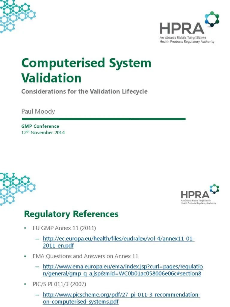 Computerised System Validation | PDF | Verification And Validation ...