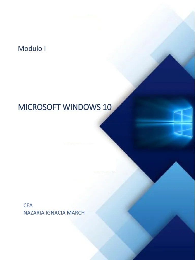 MODULO I - Microsoft Windows 10 | Descargar Gratis PDF | Windows 10 ...