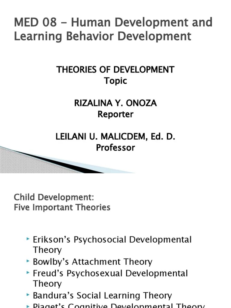 Med 08 No.2.Theories Of Development | PDF | Developmental Psychology ...