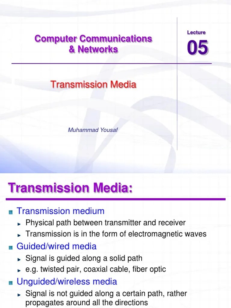Transmission Media: Computer Communications & Networks | PDF ...