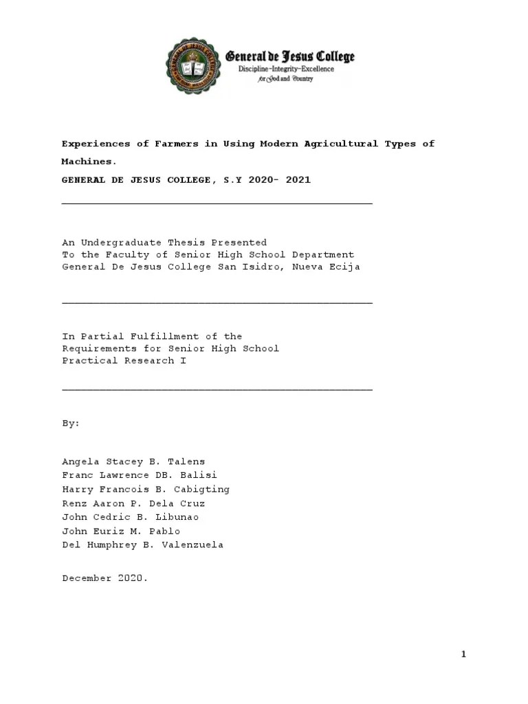 Experiences Of Farmers In Using Modern Agricultural Types Of Machines ...