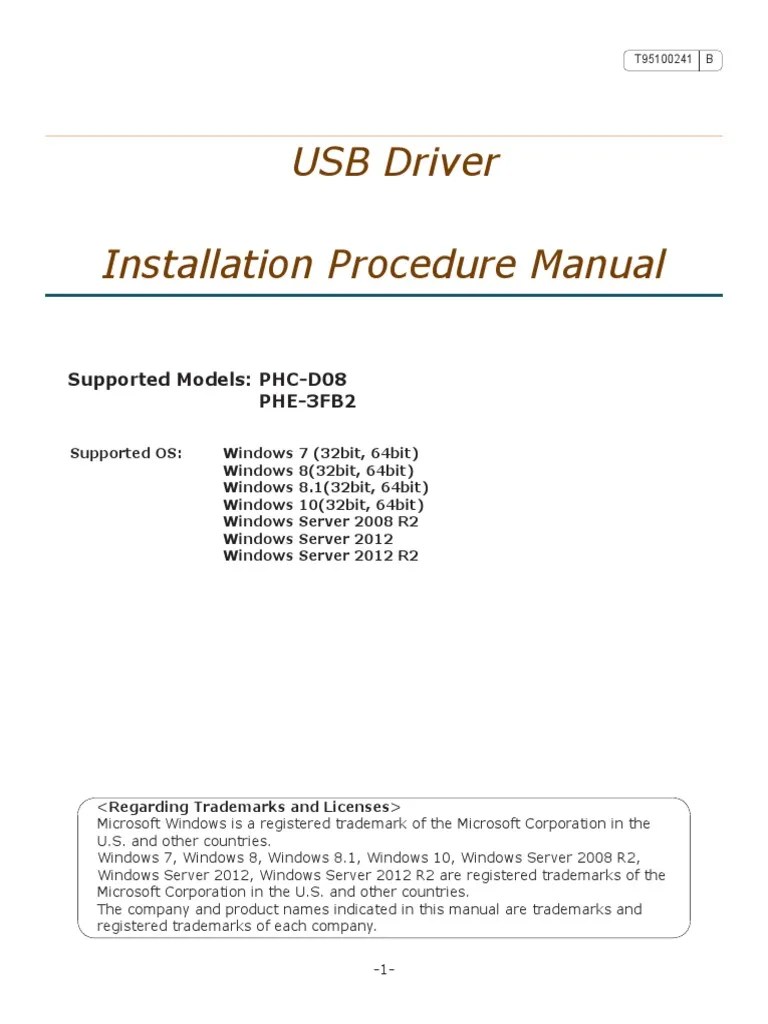 PHC-D08 - USB Driver Installation Manual (En) | PDF | Device Driver ...