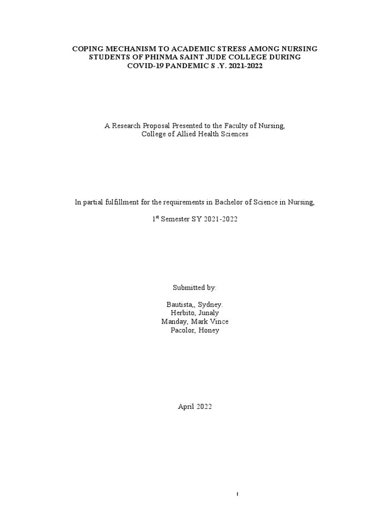 Group1-FINAL-Chapter-1-2-3 (G1) | PDF | Stress (Biology) | Nursing