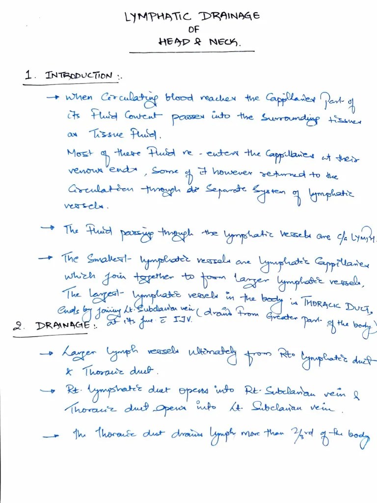 Lymphatic Drainage Of Head And Neck | PDF | Physiology | Angiology