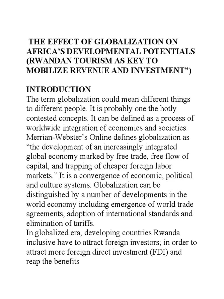 The Impact Of Globalization On Africa | PDF | Economies | Globalization