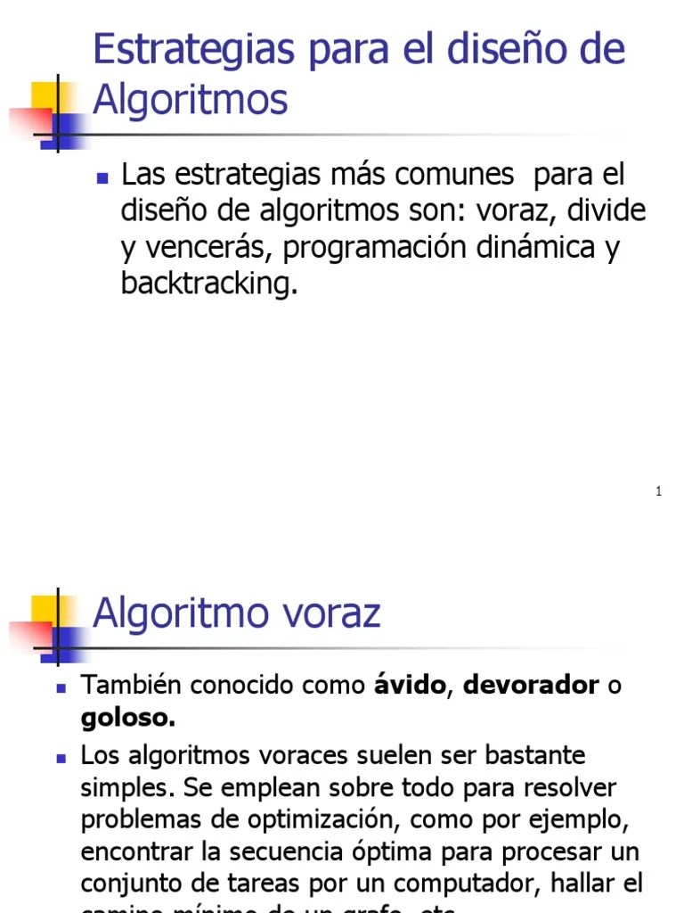 Estrategias Para El Diseno De Algoritmos | PDF | Algoritmos | Programación Dinámica