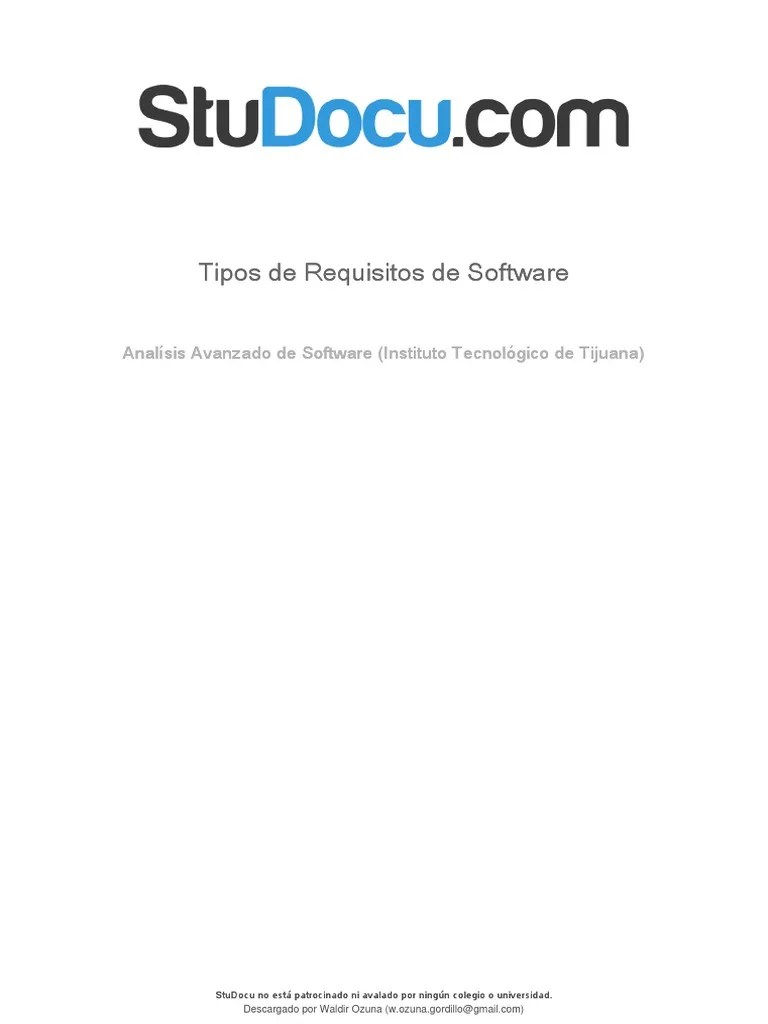 Tipos De Requisitos De Software | PDF | Software | Usuario (informática)