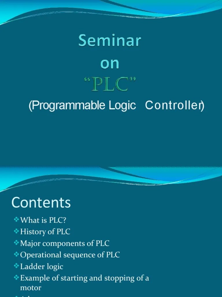 Unit-4. Programmable Logic Controller | PDF | Programmable Logic ...