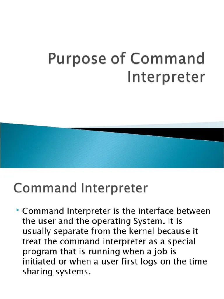 Purpose Of Command Interpreter | PDF