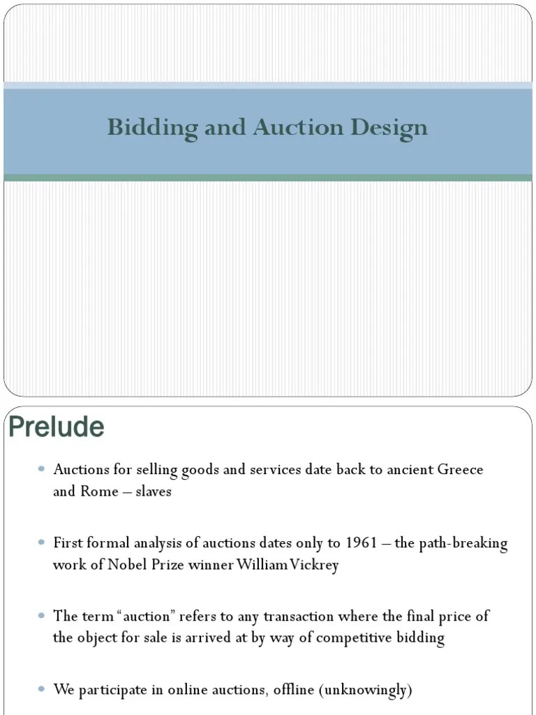Introduction To Auction | PDF | Auction | Pricing