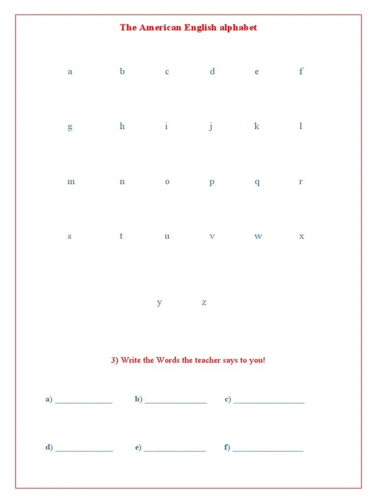 Class 1 The American English Alphabet | PDF
