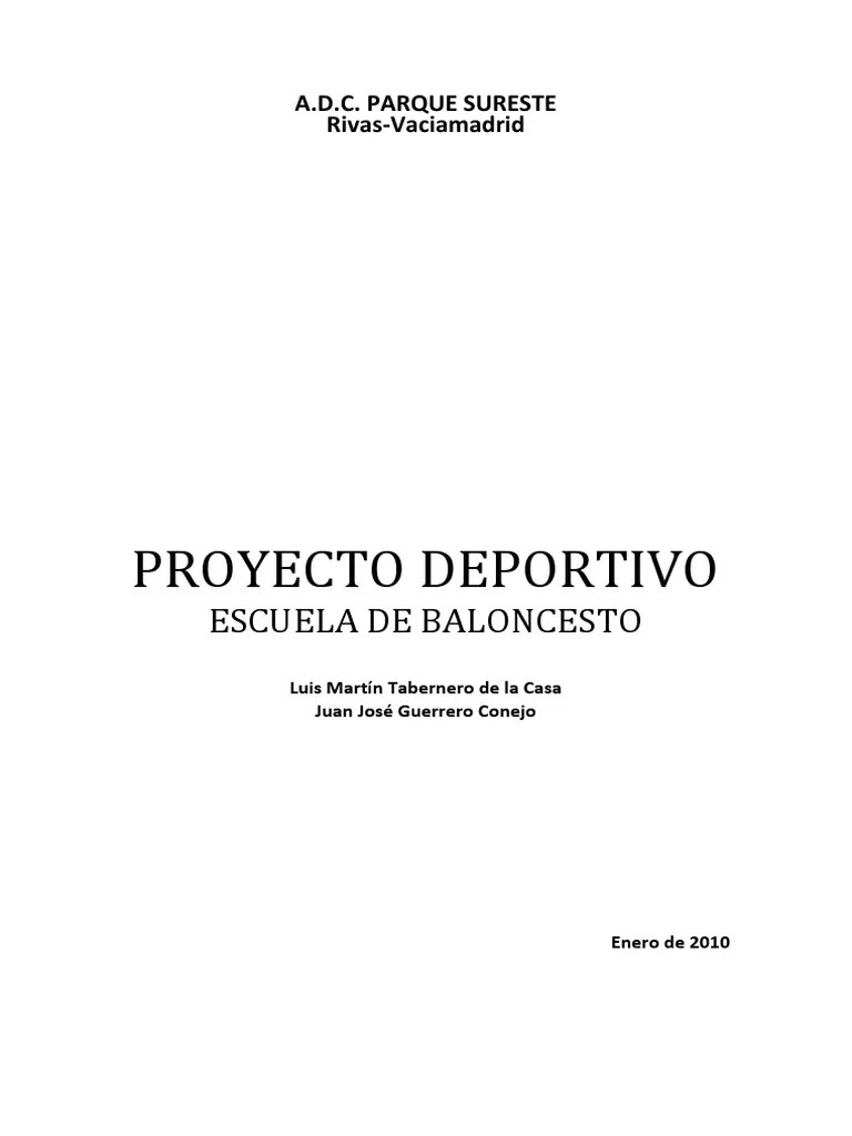 Proyecto Deportivo Escuela De Baloncesto | PDF | Defensor (Asociación De Fútbol) | Delantero ...