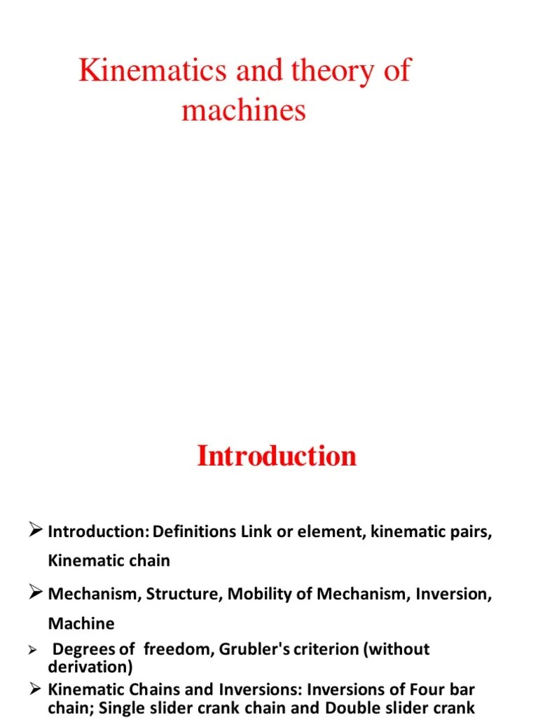Kinematics And Theory Of Machines | PDF | Kinematics | Machines