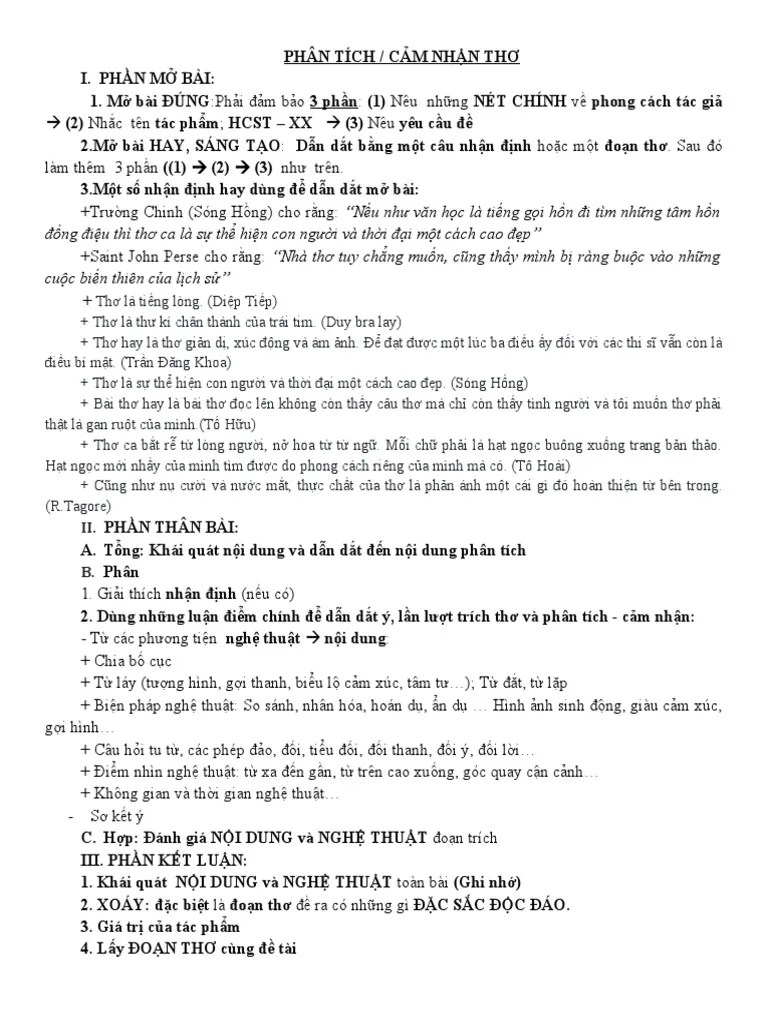 Cách Phân Tích Thơ | PDF