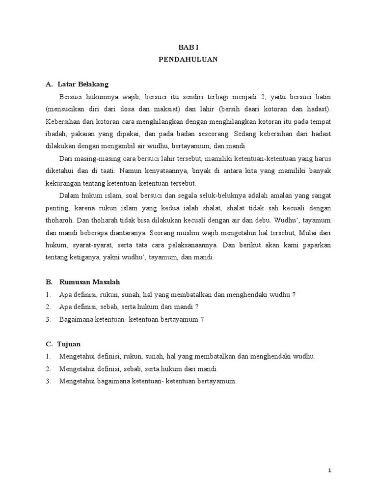 Makalah Wudhu Mandi Dan Tayammum | PDF