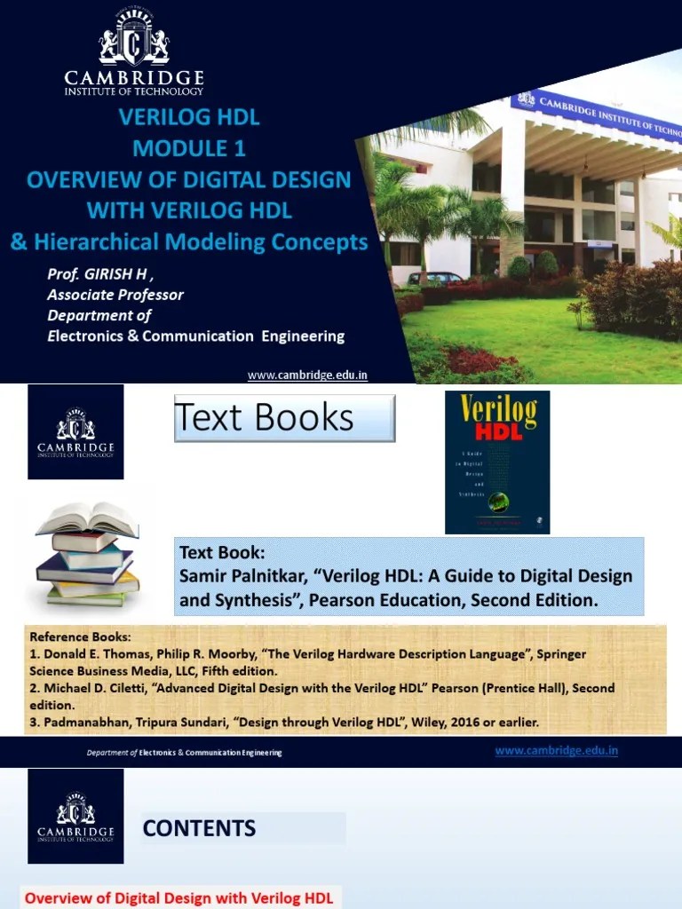 Verilog HDL Overview And Hierarchical Modeling Concepts | PDF ...