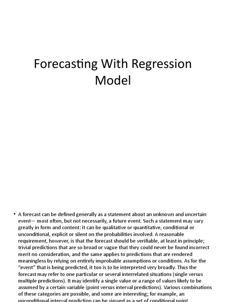 Forecasting With Regression Models | PDF | Forecasting | Prediction
