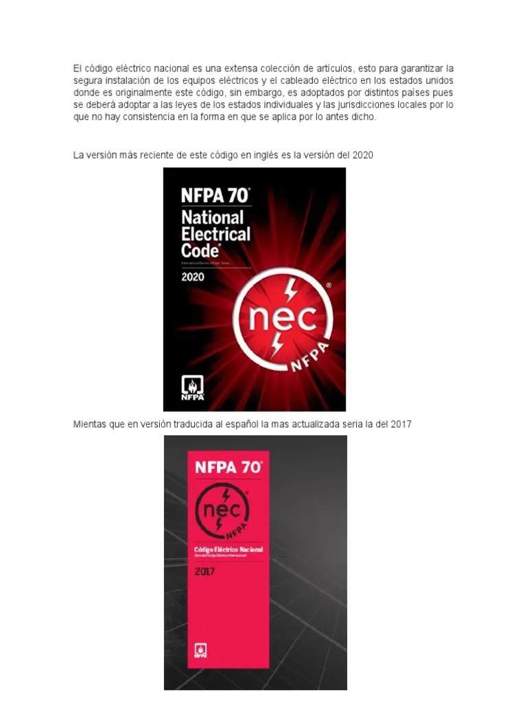 El Código Eléctrico Nacional Es Una Extensa Colección De Artículos | PDF