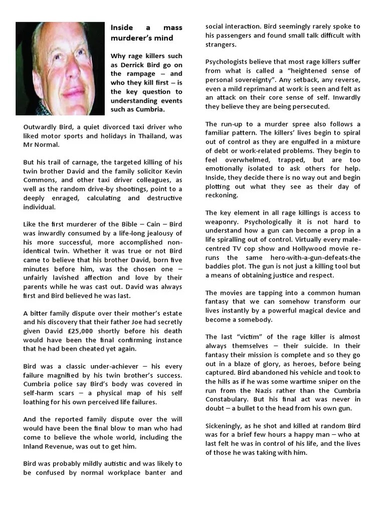 Inside A Mass Murderer | PDF | Psychology | Social Psychology