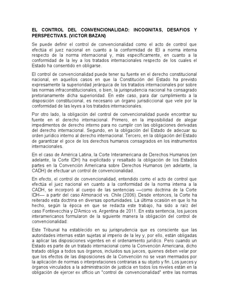 El Control De Convencionalidad | PDF