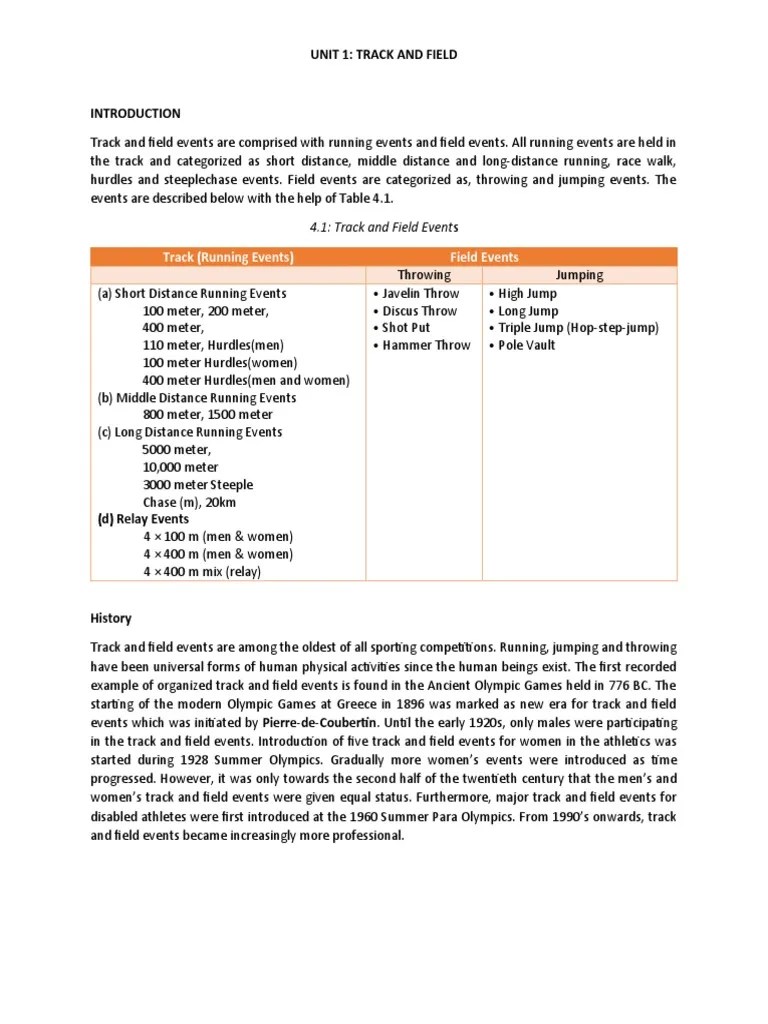 Track And Field | PDF | Track And Field | Running