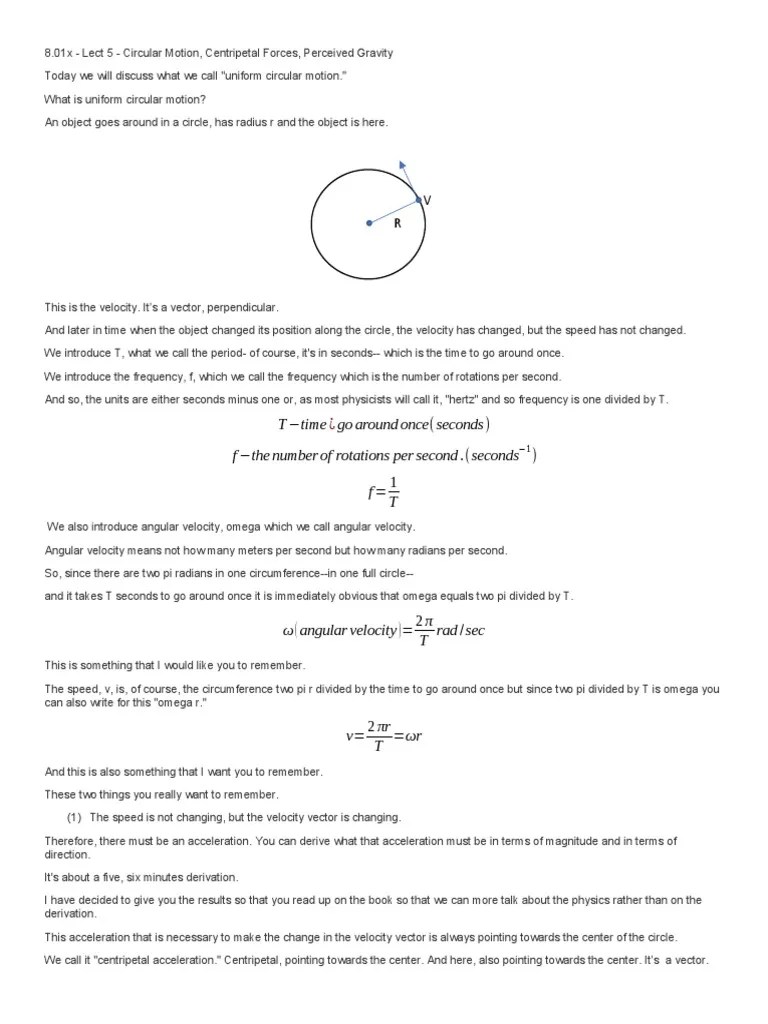 Walter Lewin Notes 5 | PDF | Acceleration | Velocity