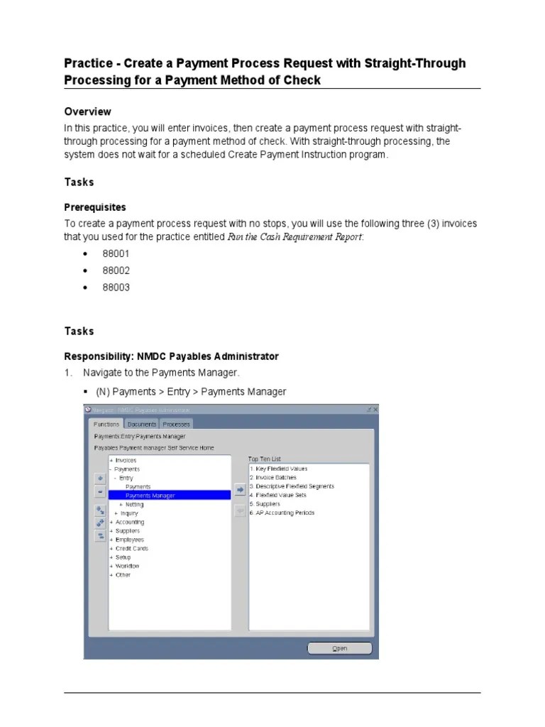 Create A Payment Process Request With Straight-Through Processing For A ...