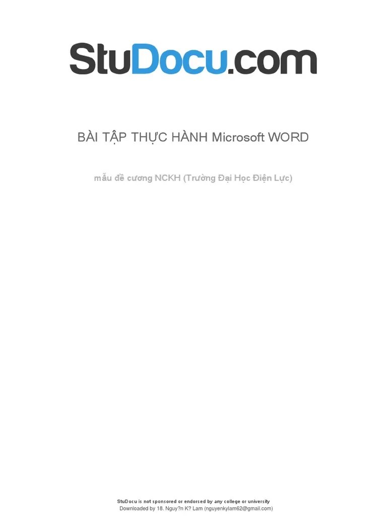 Bai Tap Thuc Hanh Microsoft Word | PDF