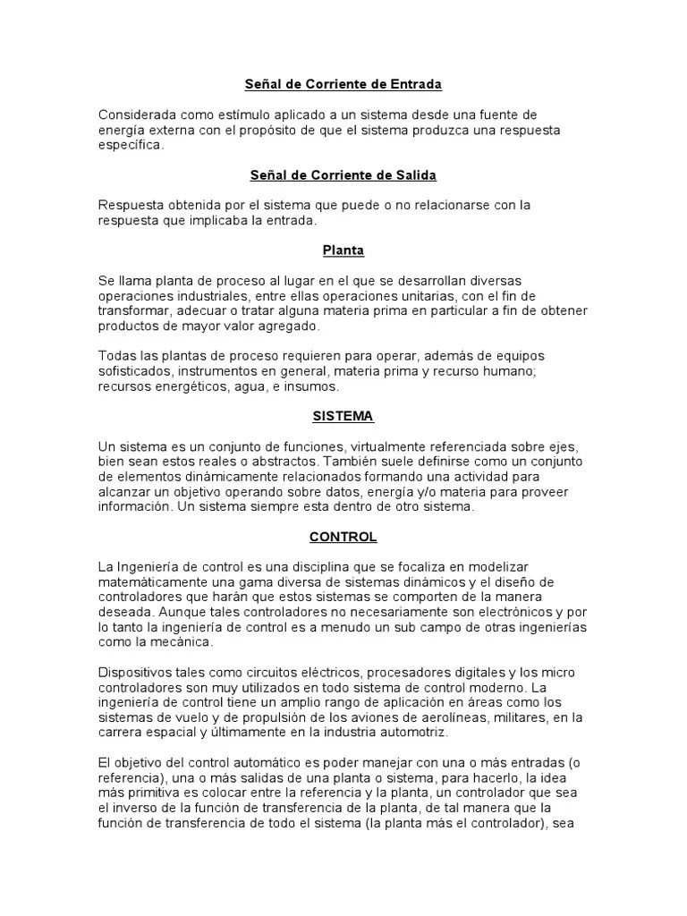 Conceptos Basicos De Control 1 | PDF | Ingeniería De Control | Sistema De Control