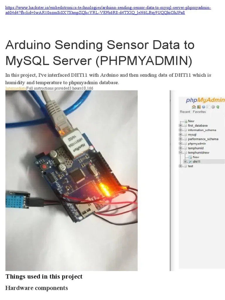 Arduino Sending Sensor Data To MySQL Server (PHPMYADMIN) | PDF ...