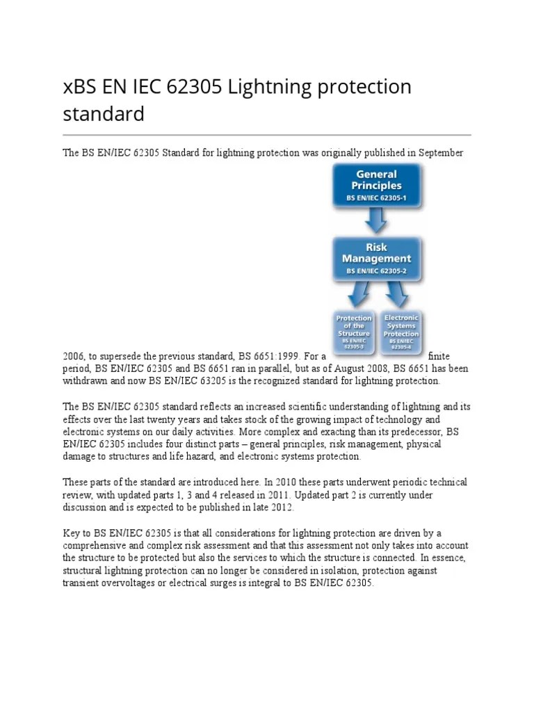 BS EN IEC 62305 Lightning Protection Standard Guide | PDF | Lightning ...