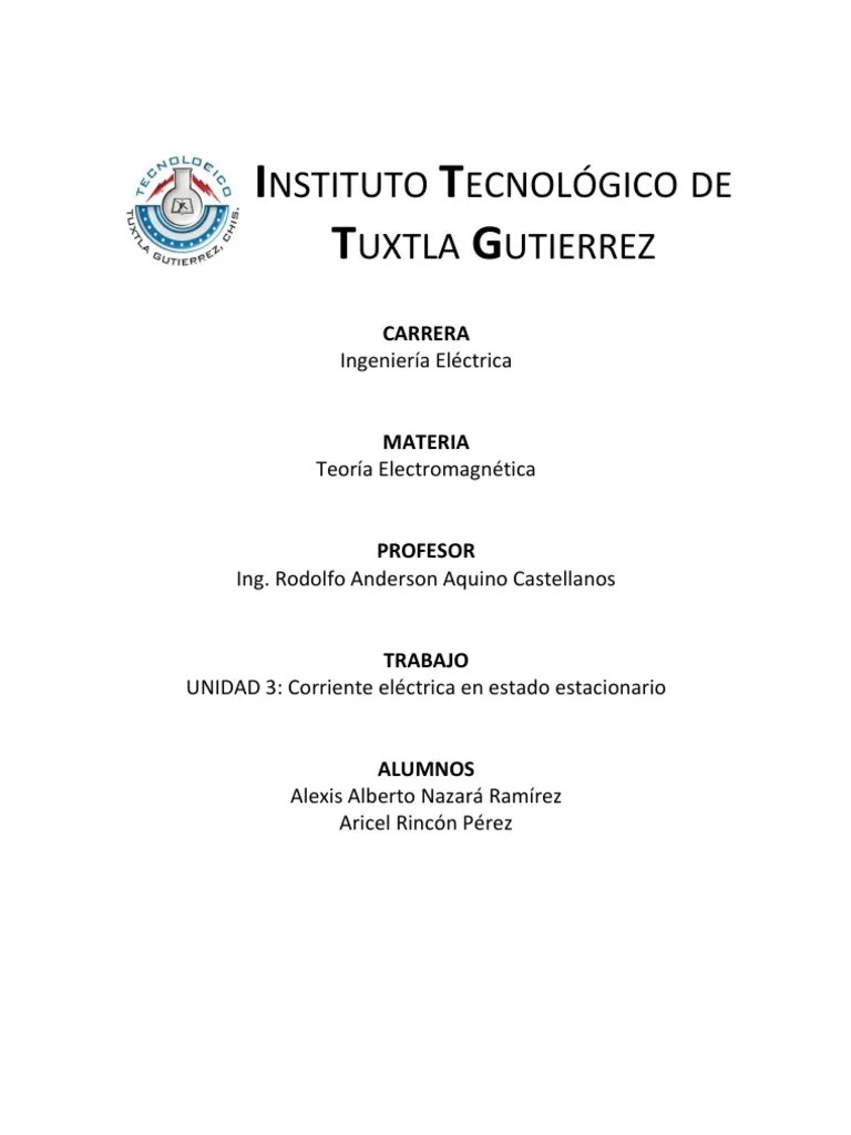 Unidad 3 Teoria Electromagnetica | PDF | Corriente Eléctrica | Resistividad Eléctrica Y ...