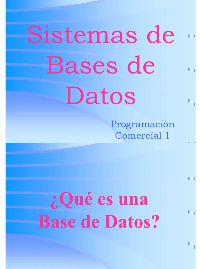 1 Introducción A Base De Datos | PDF | Bases De Datos | Lenguaje De Programación