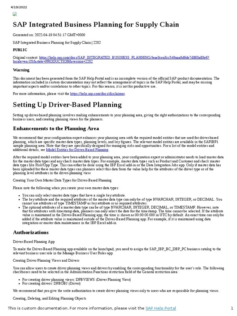 Setting Up Driver-Based Planning | PDF
