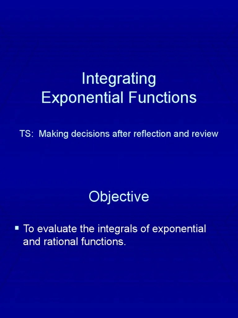 Integrating Exponential Functions | PDF