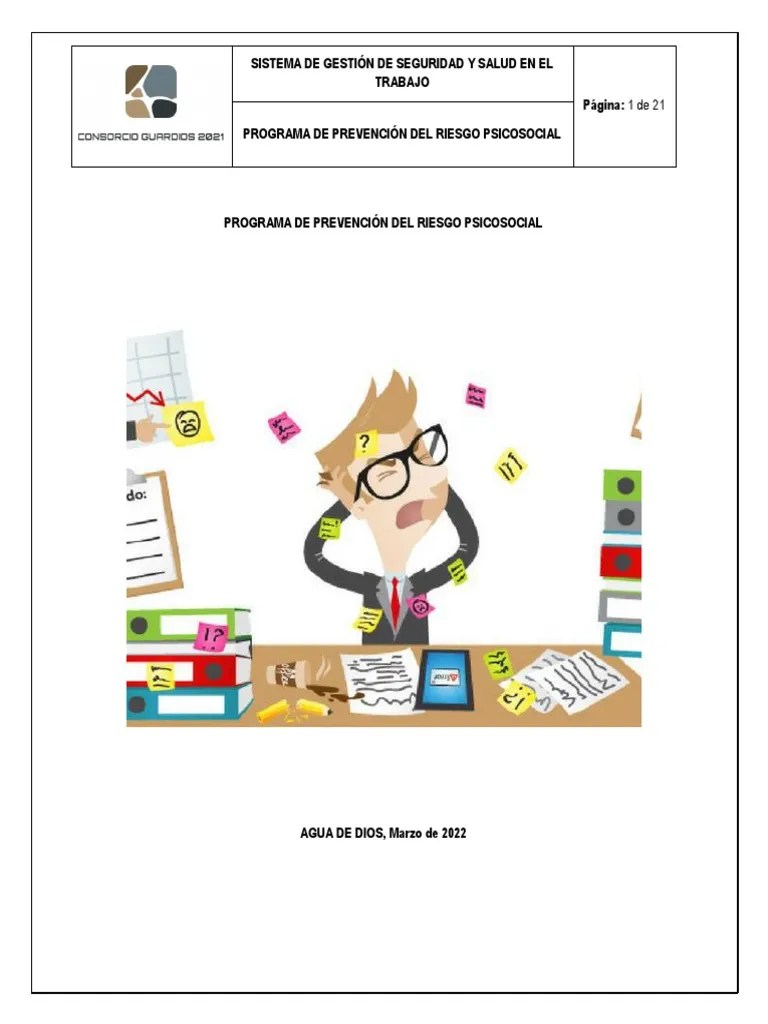 Programa De Prevención De Riesgos Psicosociales En El Trabajo Para ...