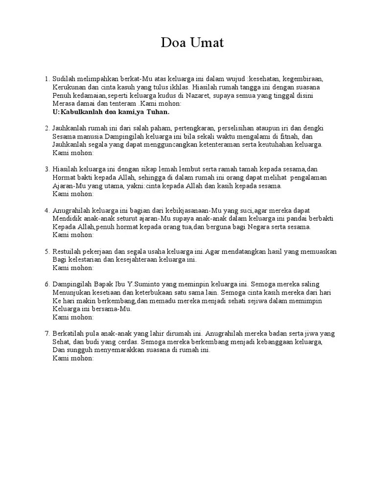 Renungan madah pujian ( dari puji syukur lagu yang sesuai ) doa rosario. Doa Umat Pdf